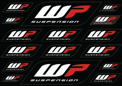 WP Suspension Bike Forks Decals Stickers Graphic Set Logo Adhesive Kit 16 Pcs