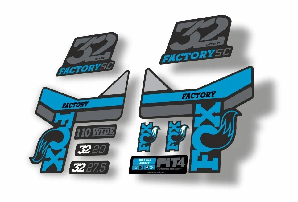 FOX 32 Step Cast SC  Fork Suspension Factory Decal Sticker Blue Gray