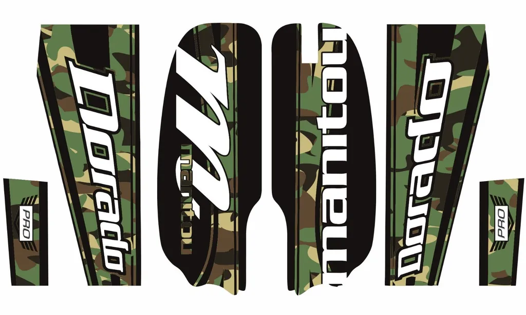 Manitou Dorado Pro Fork Suspension Graphic Decal Kit Sticker Set Camo