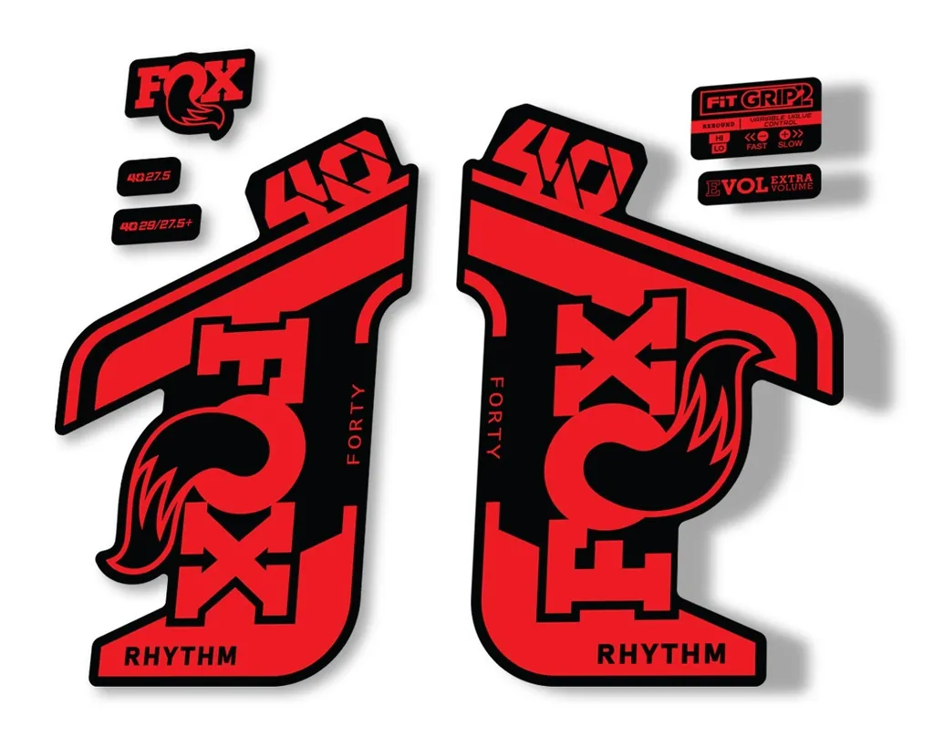 FOX 40 Rhythm 2021 Fork Decals Suspension Sticker Adhesive Red