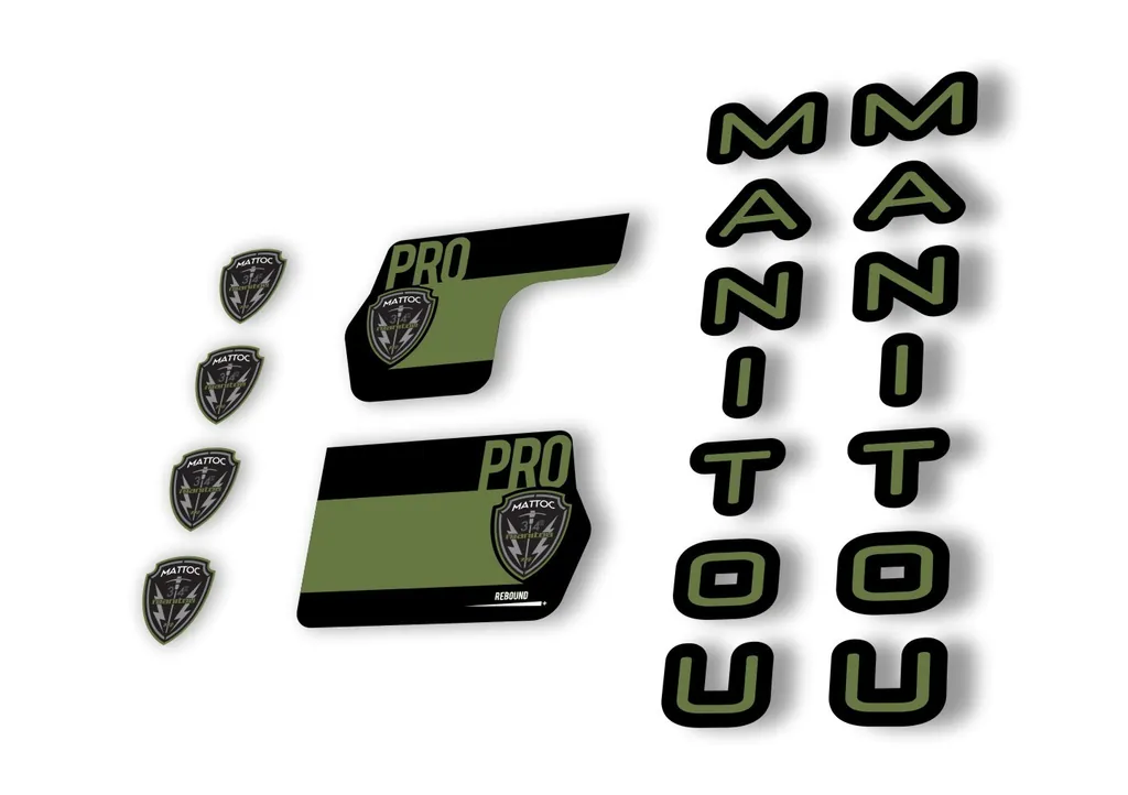 Manitou Mattoc Pro 2020 Fork Suspension Decal Kit Sticker Set Olive
