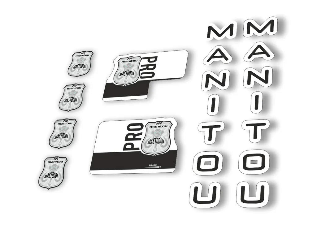 Manitou Mastadon Pro 2020 Fork Suspension Decal Kit Sticker Set Black