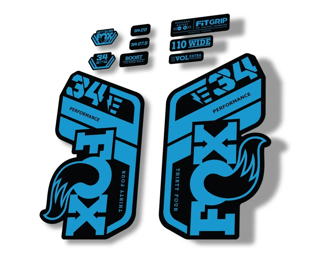 FOX 34 Performance E Bike 2021 Factory Fork Decals Suspension Sticker Blue