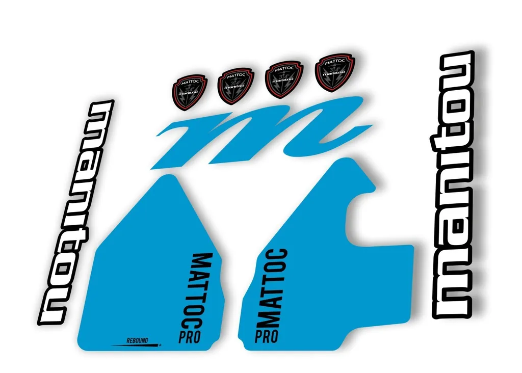 Manitou Mattoc Pro 2017 Fork Suspension Decal Kit Sticker Set Blue