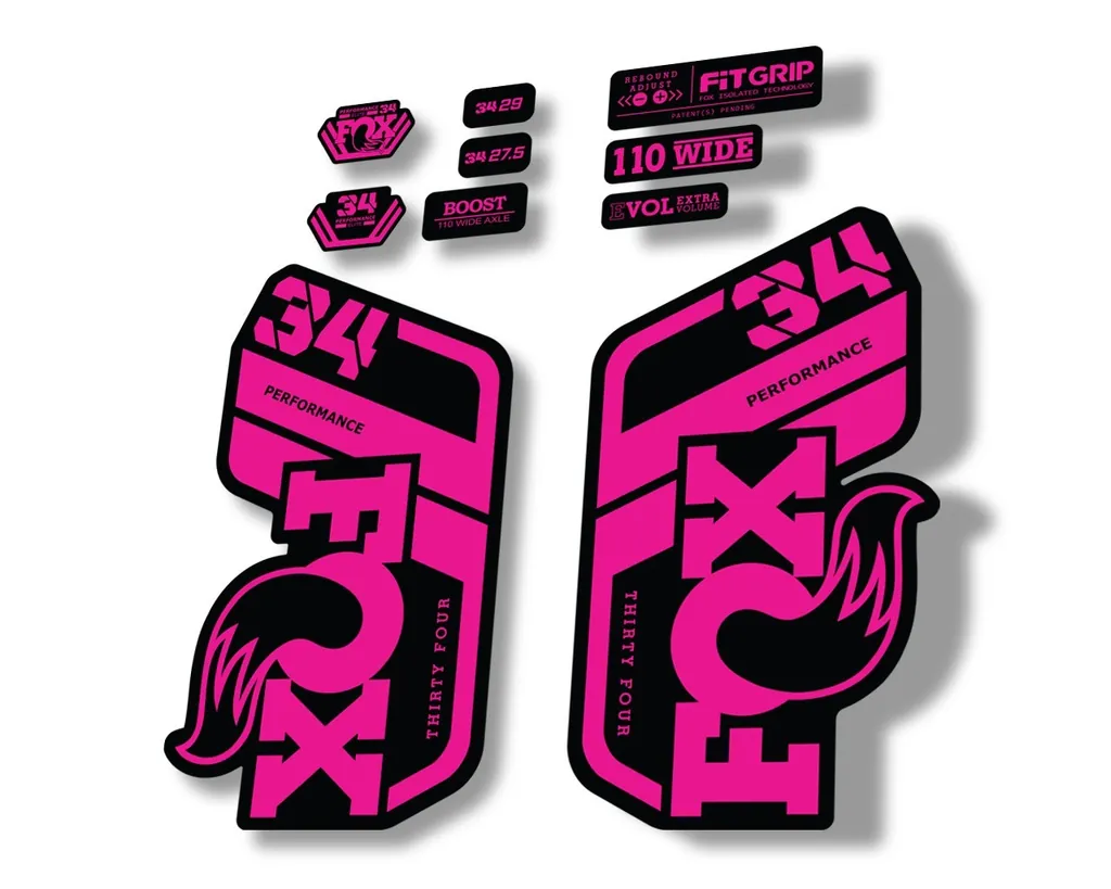 FOX 34 Performance 2021 Factory Fork Decals Suspension Sticker Pink