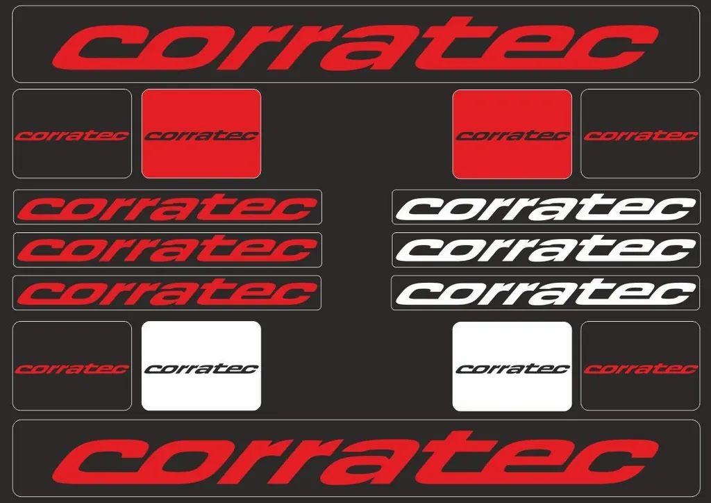 Bicycle Vinyl Frame Stickers Custom Compatible with CORRATEC Red