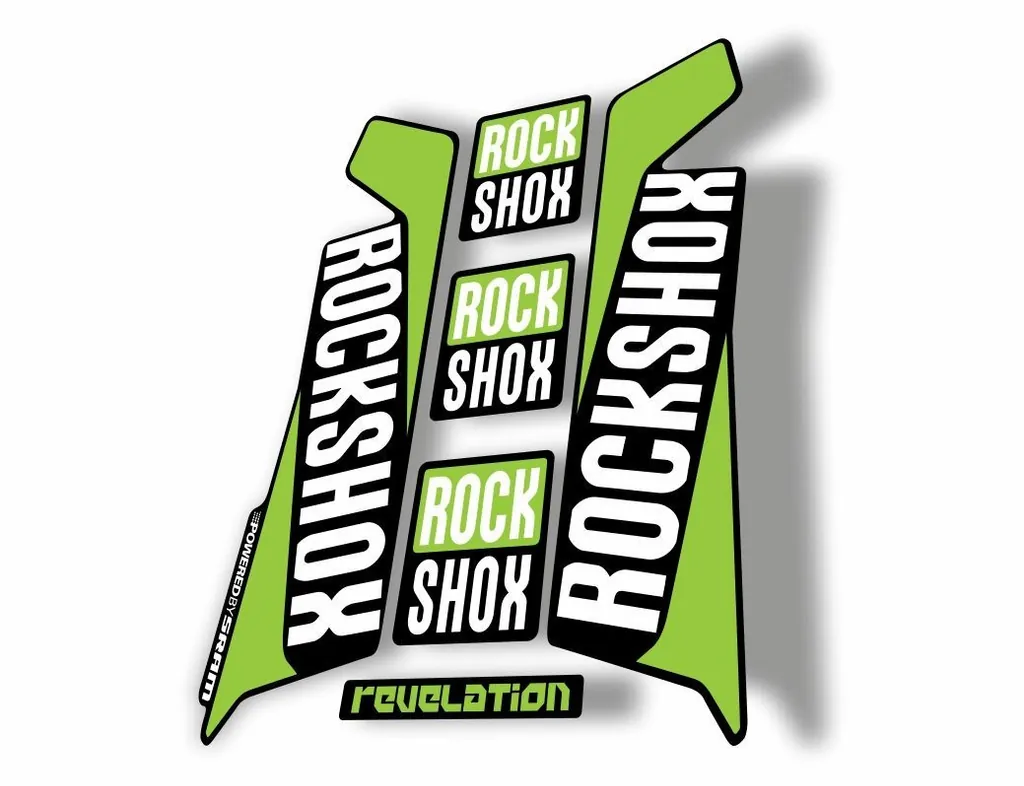 Rock Shox REVELATION 2016 Mountain Bike Cycling Decal Kit Sticker Adhesiv Green