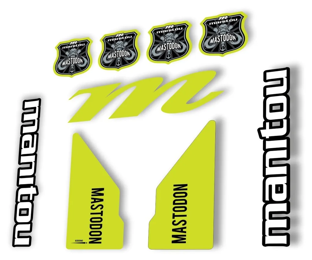 Manitou Mastadon 2017 Fork Suspension Decal Kit Sticker Set Lime Green