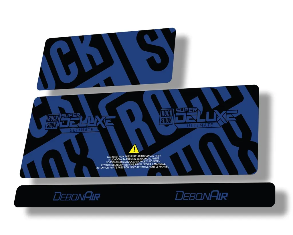 Rock Shox 2020 Super Deluxe Ultimate Rear Shock Decal Sticker Adhesiv Dark Blue