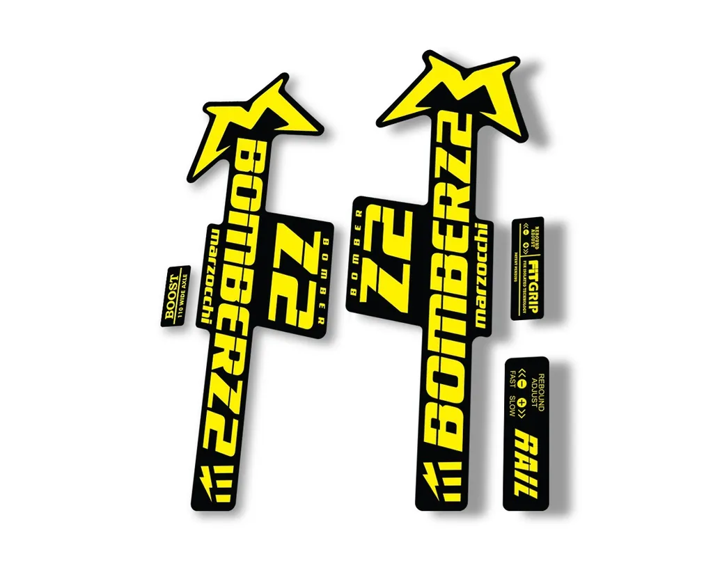 Marzocchi Bomber Z2 E Bike 2022 Fork Suspension Sticker Decal Kit Yellow