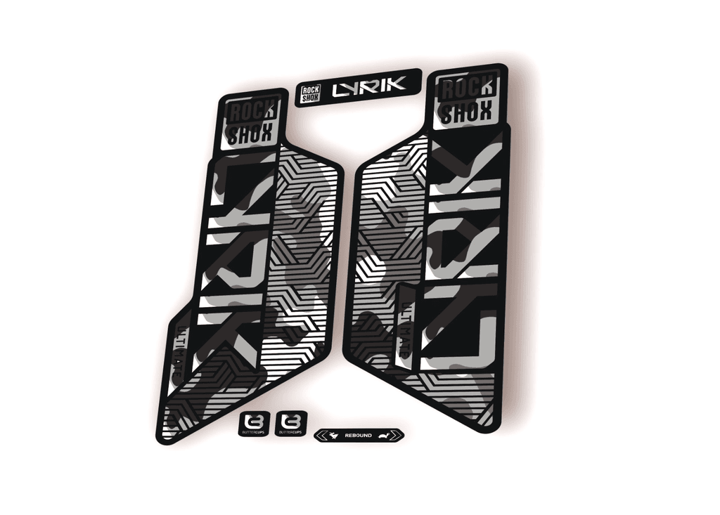 Rock Shox LYRIK ULTIMATE 2025 Flight Attendant Bike Decal Sticker White Camo