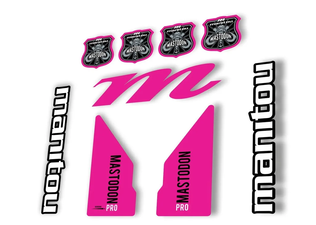 Manitou Mastadon Pro 2017 Fork Suspension Decal Kit Sticker Pink