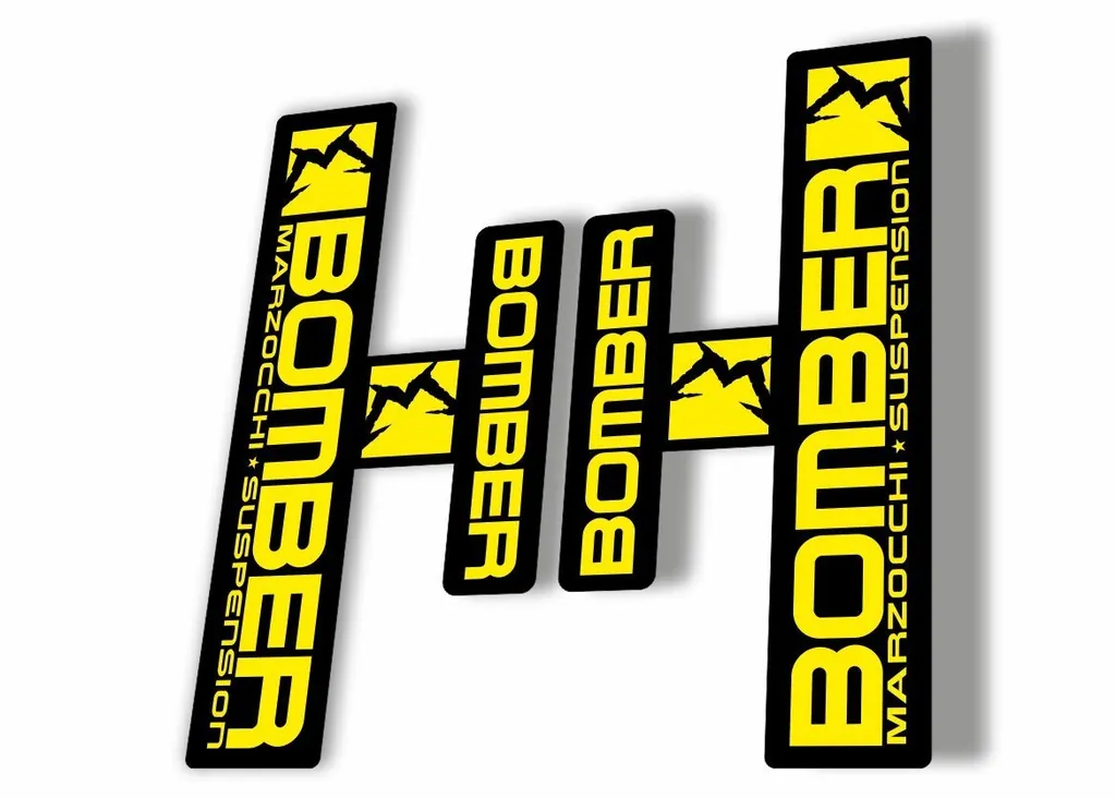 Marzocchi Bomber Generic 2006 Fork Suspension Sticker Decal Kit Adhesive Yellow