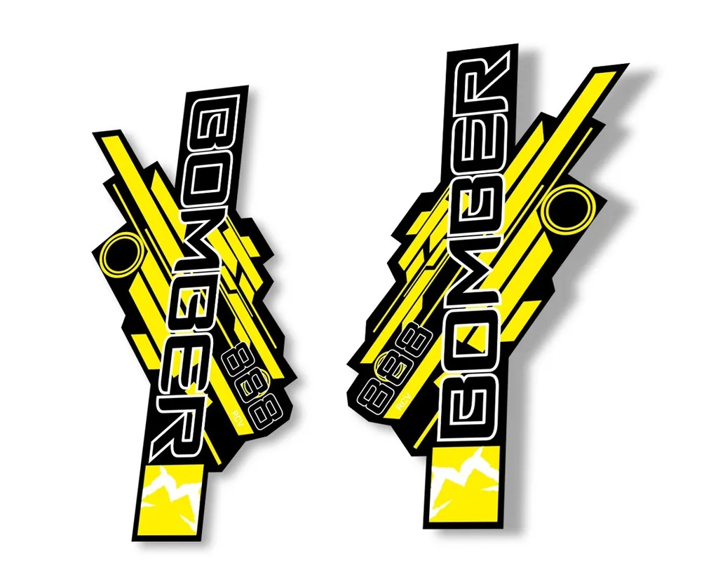 Marzocchi Bomber 888 RCV 2014 Fork Suspension Sticker Decal Kit Adhesive Yellow