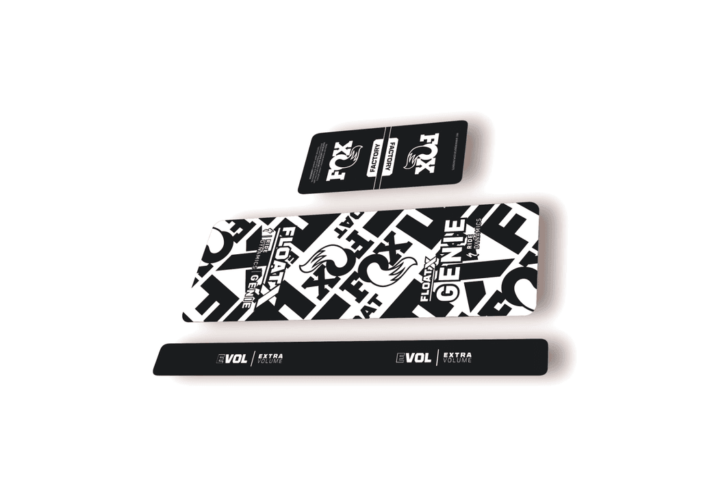 FOX Float X GENIE 2025 Rear Shock Decal Sticker Kit Adhesive White