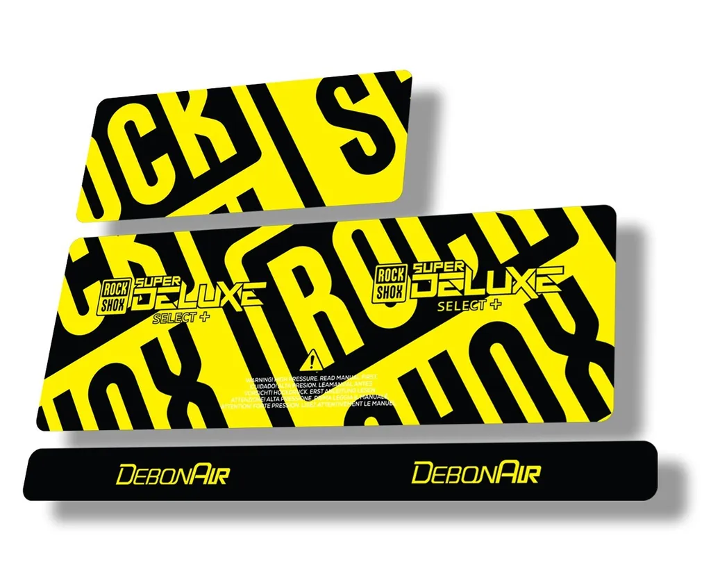 Rock Shox Super Deluxe Select Plus 2020 Rear Shock Decal Sticker Set Yellow
