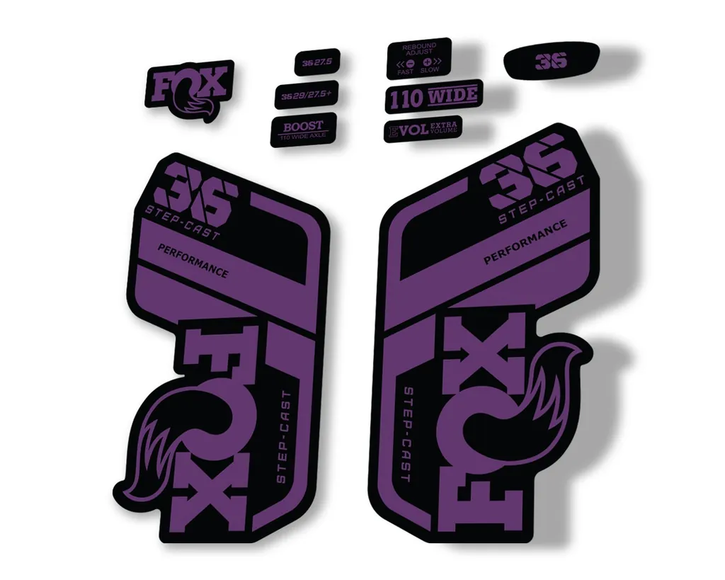 FOX 36 Step Cast SC 2021 Performance Fork Decals Suspension Sticker Purple