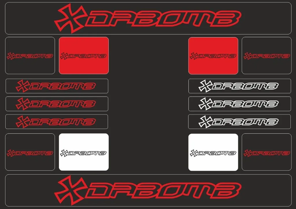 Bicycle Vinyl Frame Stickers – Compatible with DABOMB Bikes – Red