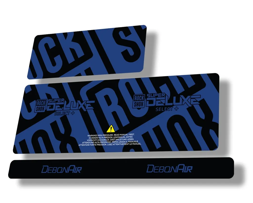 Rock Shox Super Deluxe Select Plus 2020 Rear Shock Decal Sticker Set Dark Blue
