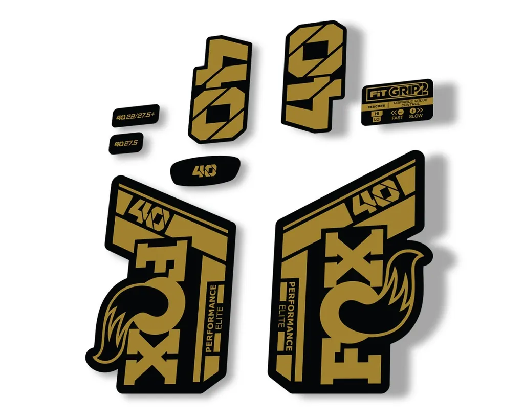 FOX 40 Performance Elite 2021 Fork Decals Suspension Sticker Adhesive Gold
