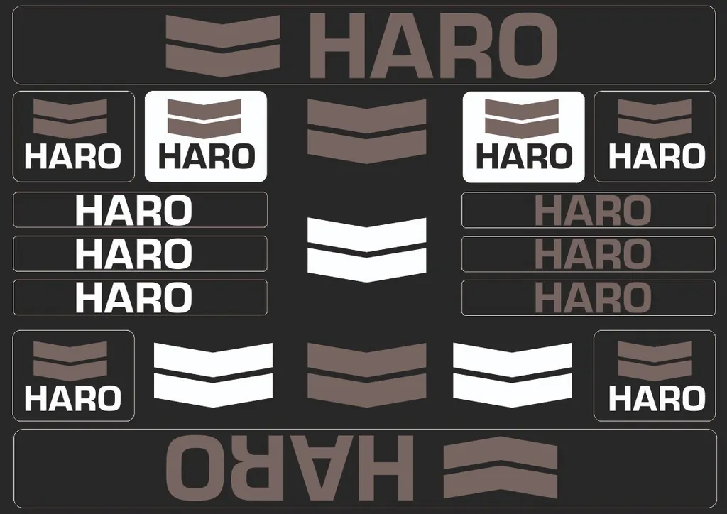 Bicycle Vinyl Frame Stickers – Compatible with HARO Bikes – Gray