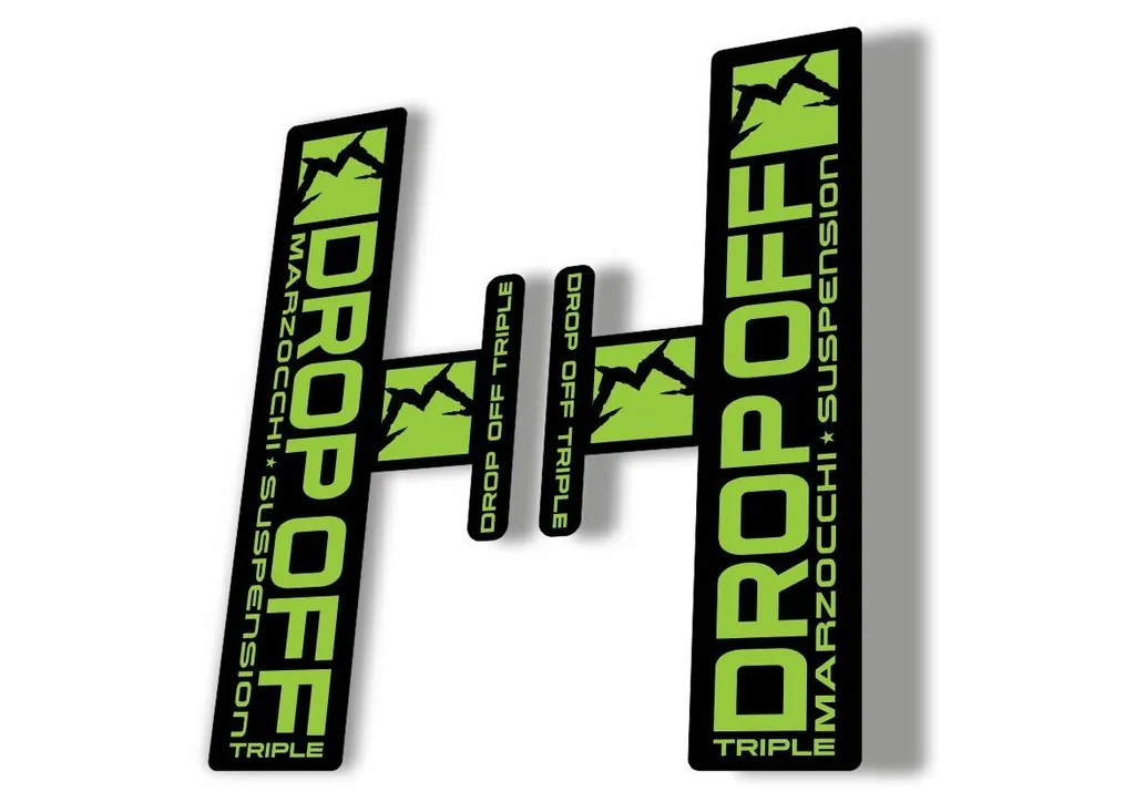 Marzocchi Drop Off Triple 2005 Fork Suspension Sticker Decal Kit Adhesive Green