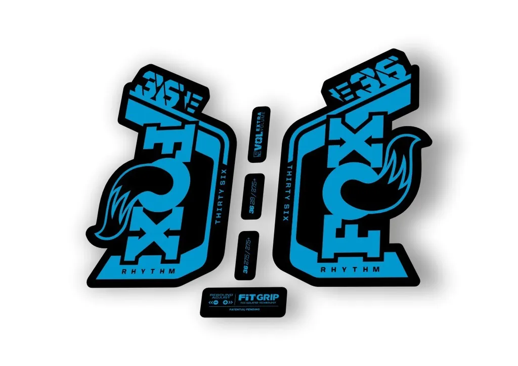 Fox 36 Rhythm E Bike 2024Fork Suspension Factory Decal Sticker Adhesive Blue