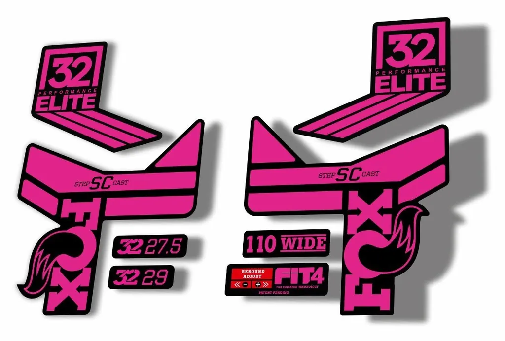 FOX 32 Step Cast SC EP  Fork Suspension Factory Decal Stickers Adhesive Pink