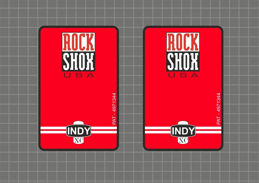 Rock Shox INDY XC 1997 Forks Decals Stickers Graphic Set Vinyl Logo Adhesive Red