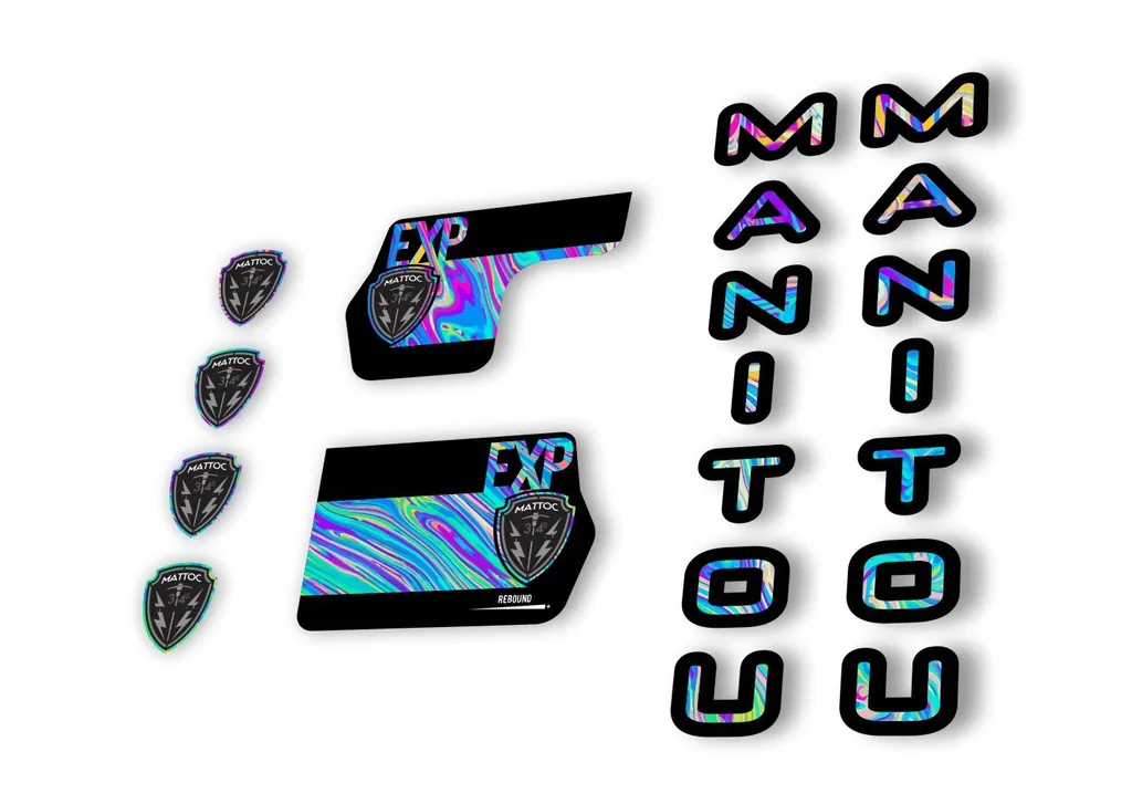Manitou Mattoc Expert 2020 Fork Suspension Decal Kit Sticker Set Oil Slick 1