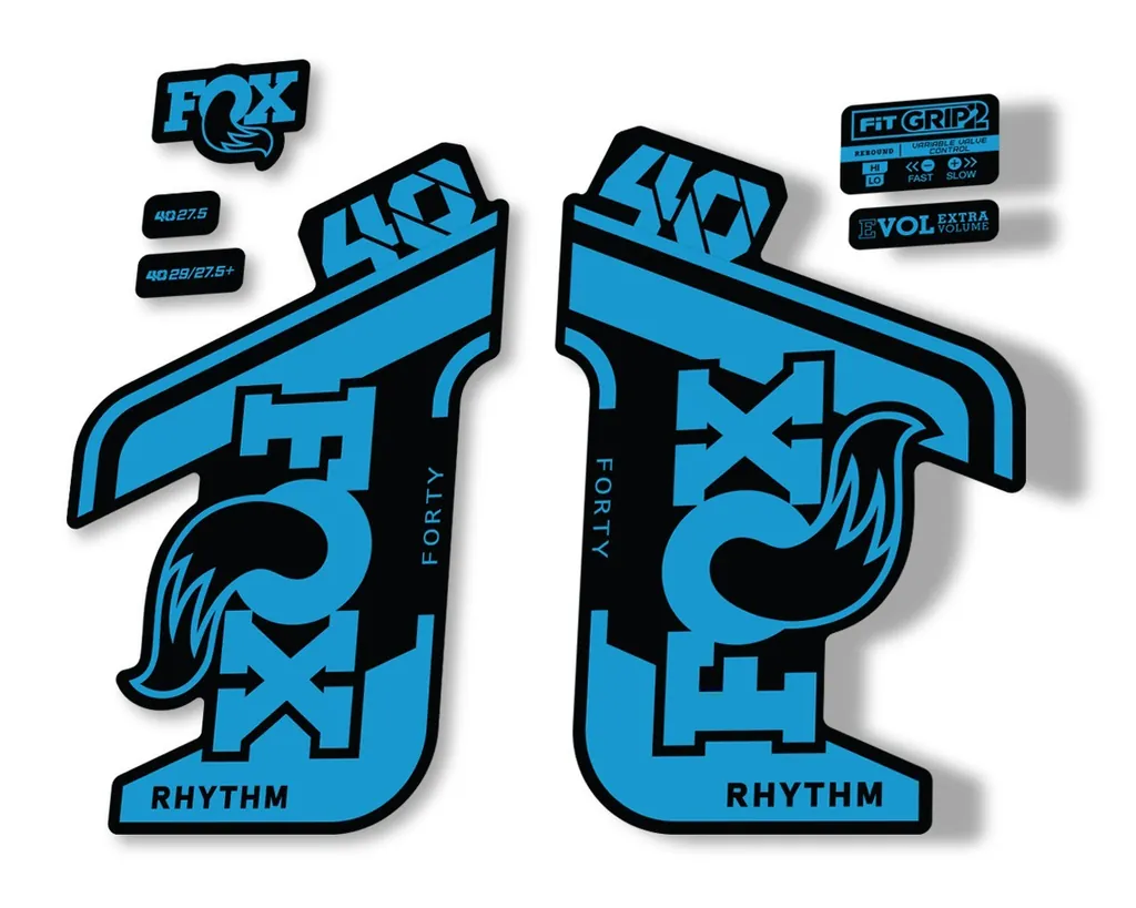 FOX 40 Rhythm 2021 Fork Decals Suspension Sticker Adhesive Blue