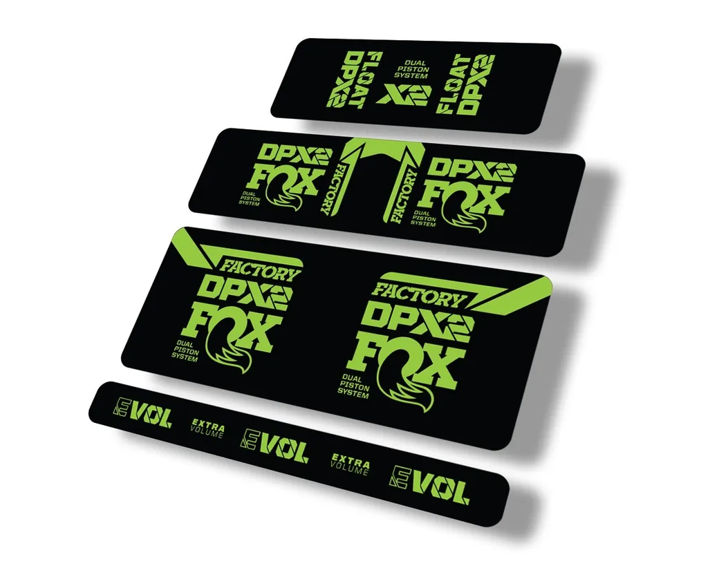 FOX Float DPX2 2021 Rear Shock Suspension Sticker Factory Decal Full Set Green