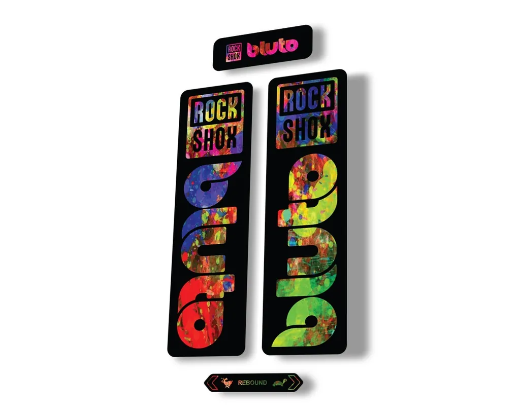 Rock Shox BLUTO 2021 Mountain Bike Cycling Decal Kit Sticker Adhesive Oil Slick