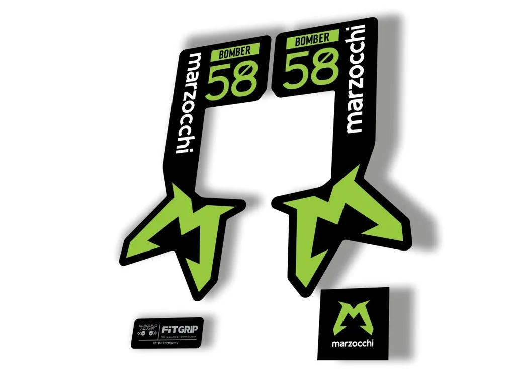 Marzocchi Bomber 58 2025 Suspension Sticker Decal Kit Adhesive Green