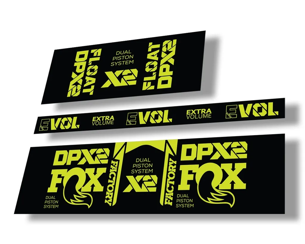 FOX Float DPX2 2021 Factory Rear Shock Suspension Sticker Decal Kit Lime Green