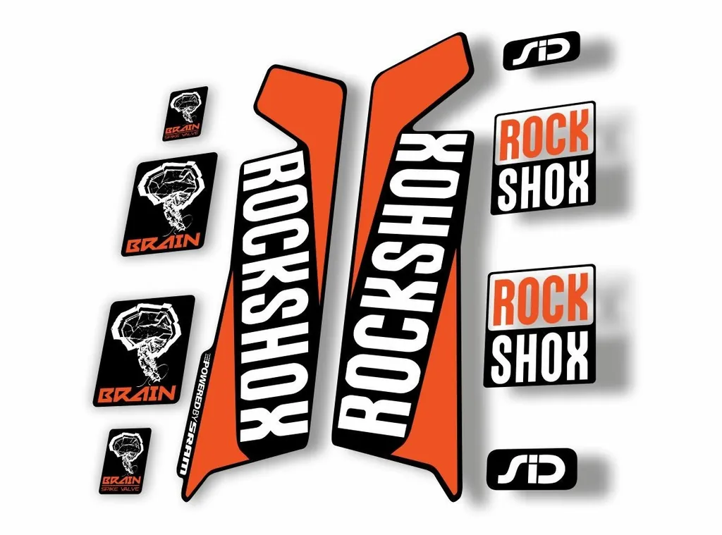 Rock Shox SID Brain 2016-17 Mountain Bike Cycling Decal Sticker Adhesive Orange