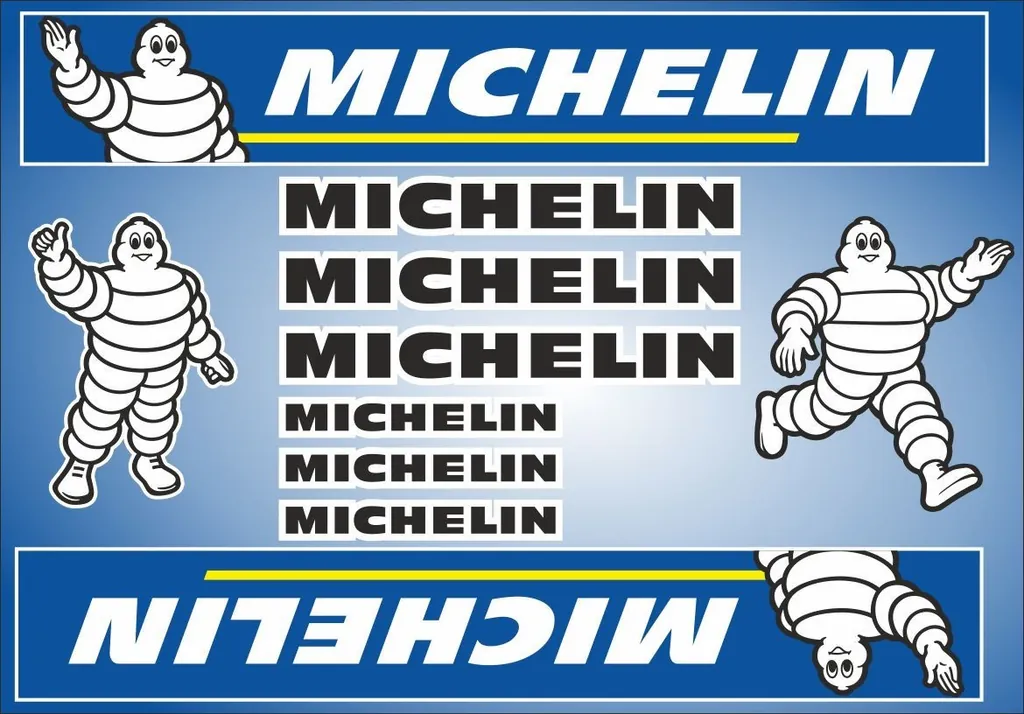 Michelin Tire Racing Decals Stickers Graphic Set Vinyl Logo + BONUS PAGE
