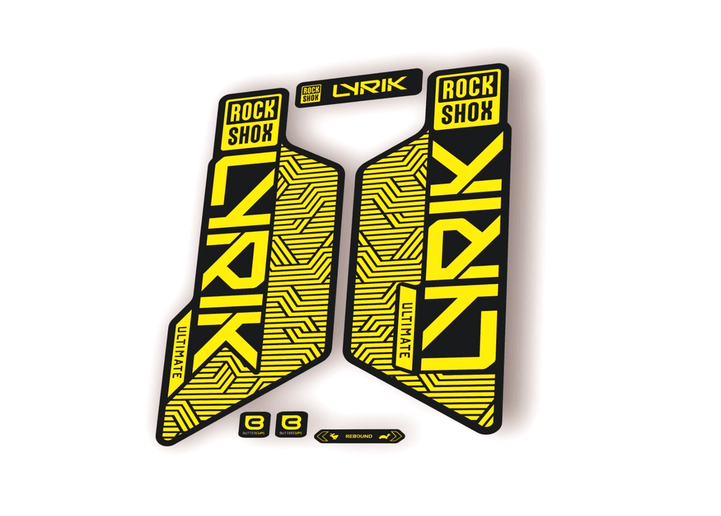 Rock Shox LYRIK ULTIMATE 2025 Flight Attendant Bike Cycling Decal Sticker Yellow