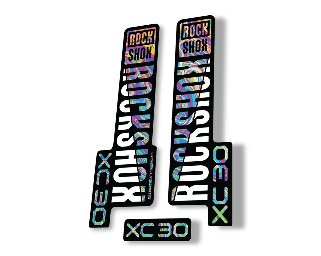 Rock Shox XC 30 2020 Fork Decal Mountain Bike Cycling Sticker Adhesiv Oil Slick1