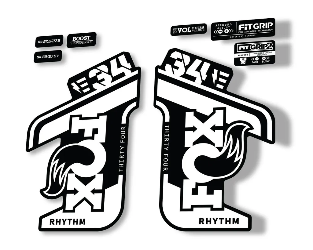 FOX 34 Rhythm E Bike 2021 Fork Decals Suspension Sticker Adhesive White