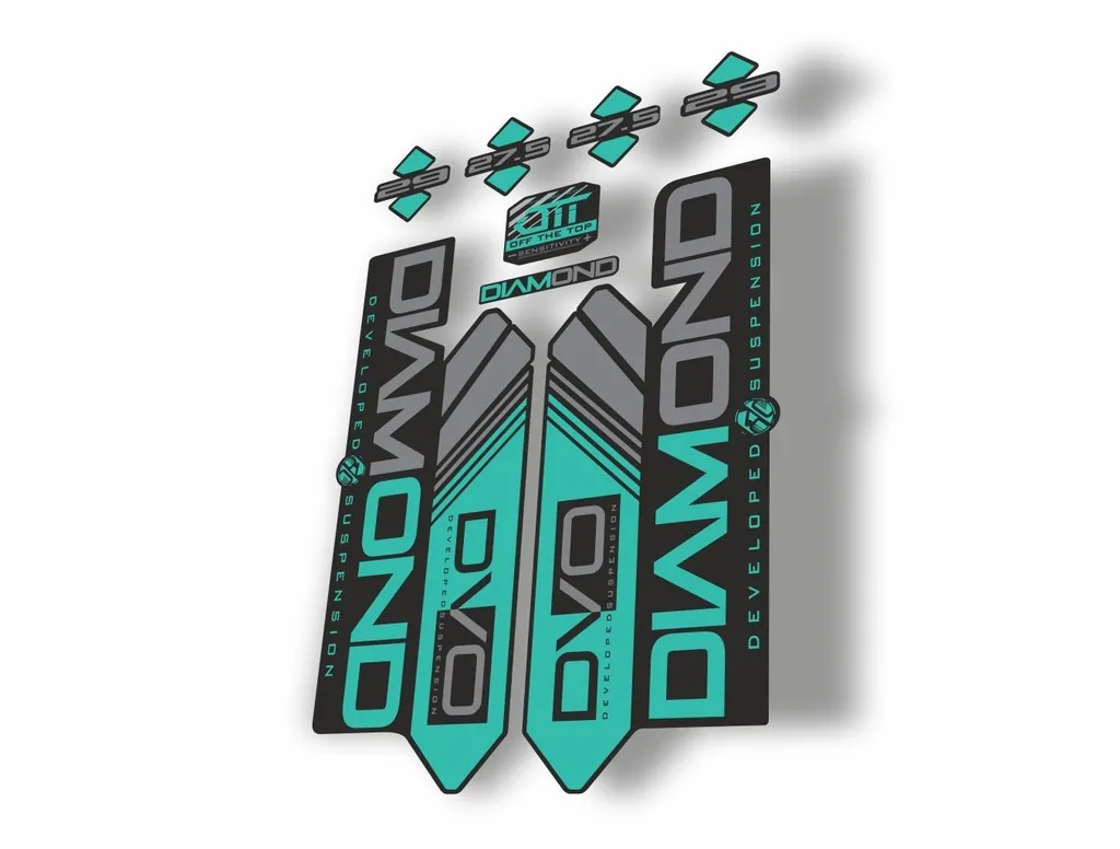 DVO 2016 Diamond 27.5 - 29 Fork Suspension Sticker Decal Kit Adhesive Dolphin