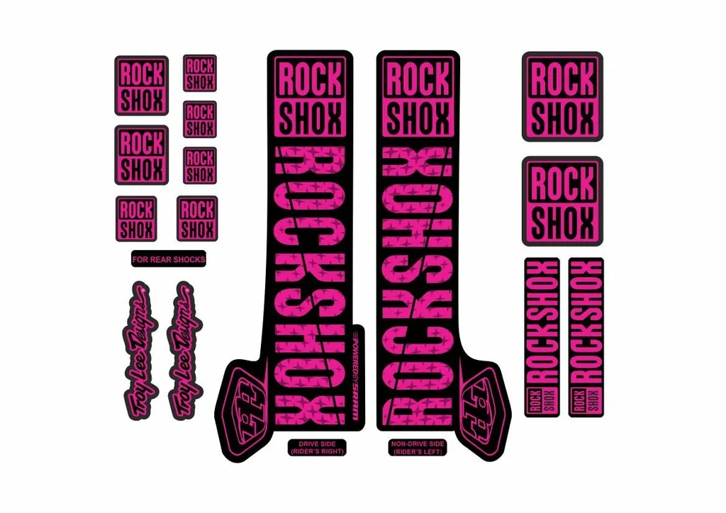 Rock Shox Troy Lee Fork Decal Mountain Bike Cycling Sticker Adhesive Pink