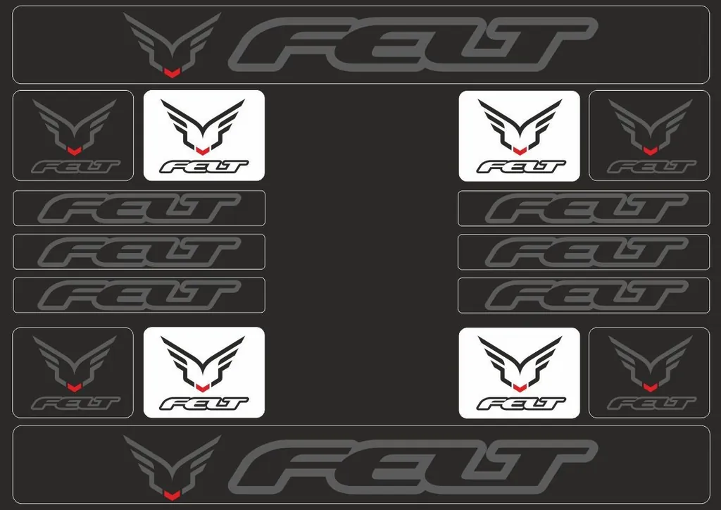 Bicycle Vinyl Frame Stickers – Compatible with FELT  Bikes      Gray 16 Pcs