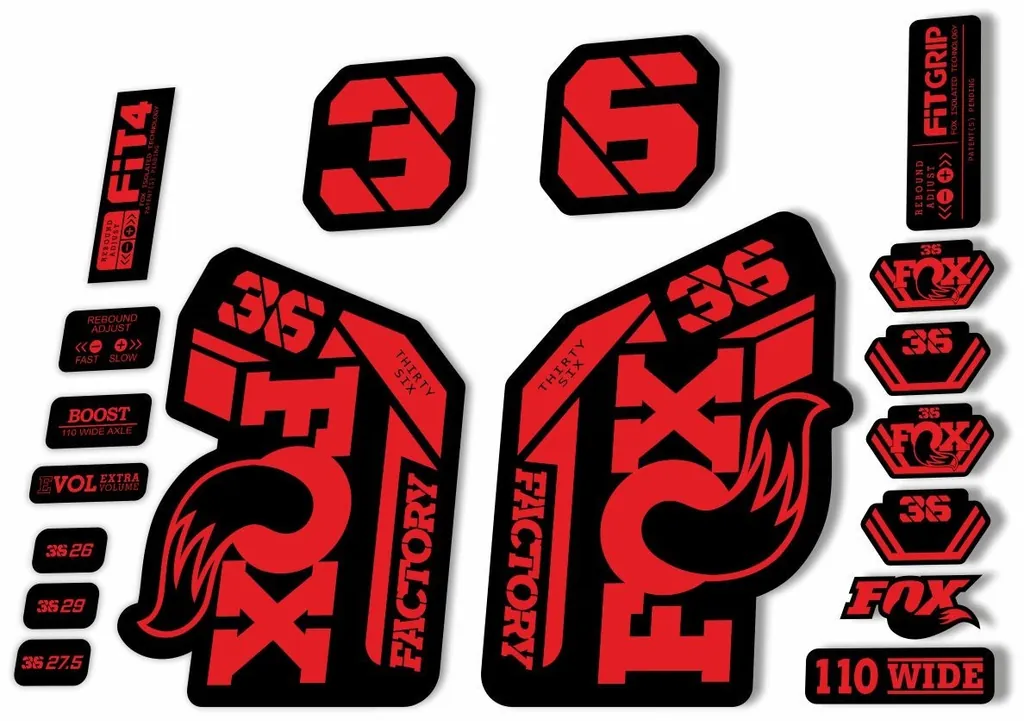 FOX 36 Factory 2021 Federgabel Aufkleber Set MTB Rot