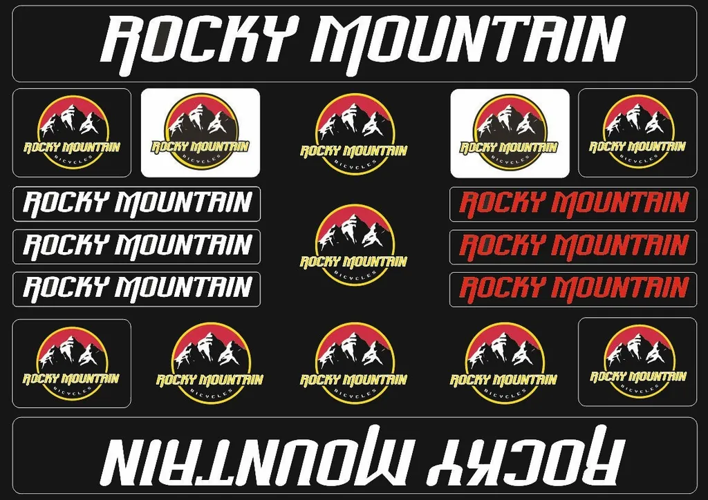 Bicycle Vinyl Stickers – Compatible with Rocky Mountain Bikes – White