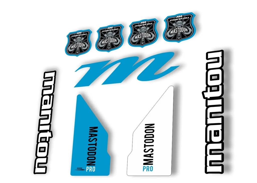 Manitou Mastadon Pro 2017 Fork Suspension Decal Kit Sticker Blue White