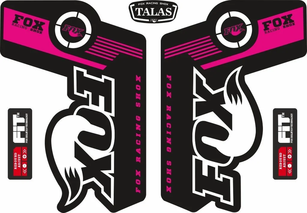 FOX TALAS Forks / Suspension Factory Style Decal Kit Sticker Adhesive Set Pink