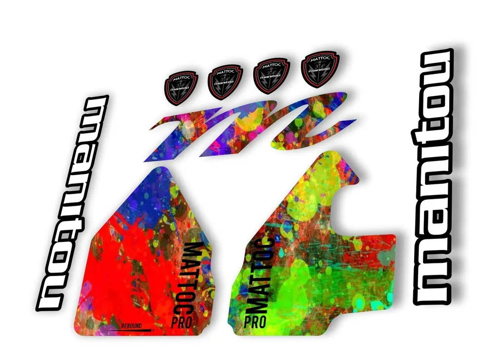 Manitou Mattoc Pro 2017 Fork Suspension Decal Kit Sticker Set Oil Slick
