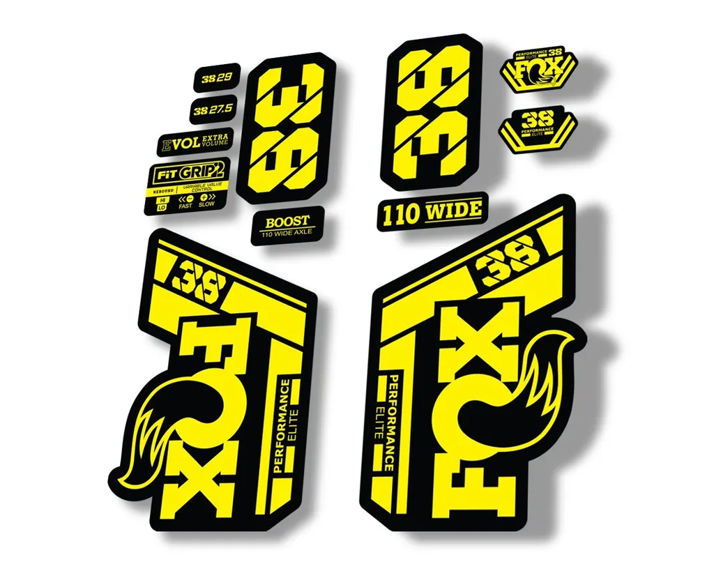 FOX 38 Performance Elite 2021 Forks Suspension Factory Decal Sticker Yellow