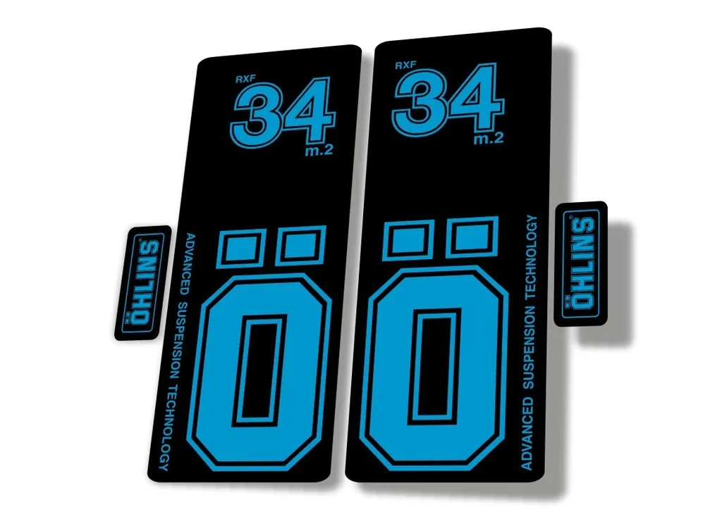 OHLINS RXF 34 M.2 2022 Fork Decal Mountain Bike Cycling Sticker Adhesive Blue